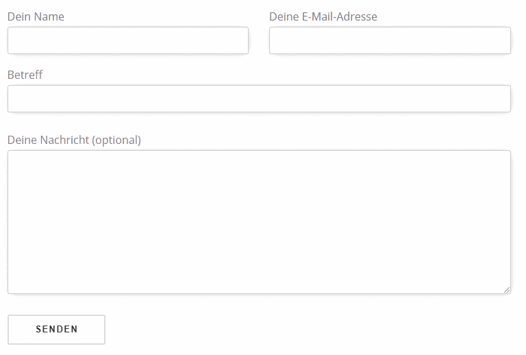 Standard Contact Form 7 mit zwei Spalten